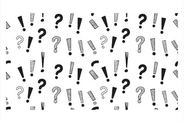 Question and exclamation mark vector repeat for bold graphic compositions