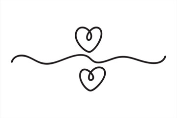 Flowing heart stroke illustration for decorative card and branding accents