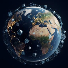 A Surreal Vision: Futuristic Holographic Displays Illuminate a Tranquil, Expansive Landscape with Soft, Ethereal Glowing Lights to Create a Dreamlike Ambiance