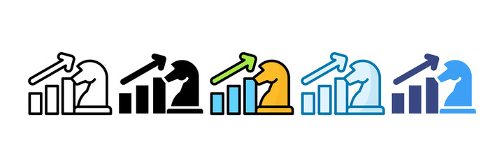 Growth Strategy Icon Set Multiple Style Collection