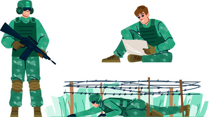 Military soldier training, duty and strategy concept