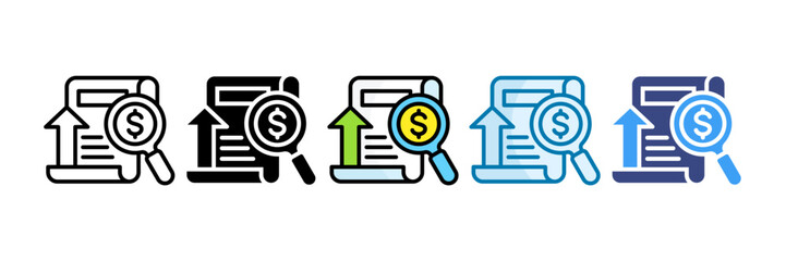 Market Analysis Icon Set Multiple Style Collection