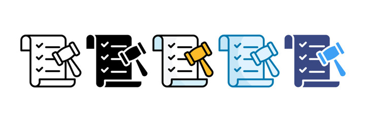 Compliance Checklist Icon Set Multiple Style Collection