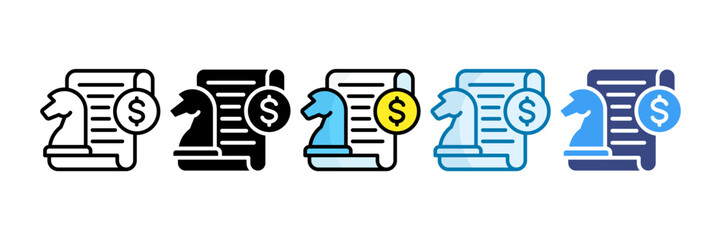 Financial Strategy Icon Set Multiple Style Collection