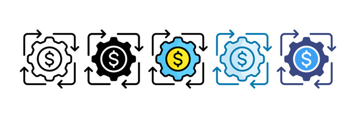 Business Continuity Icon Set Multiple Style Collection