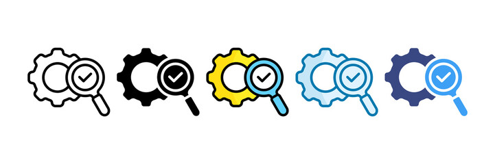 Management Review Icon Set Multiple Style Collection