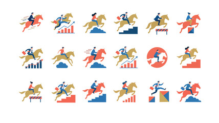 Business Horse Rider Leadership Icon