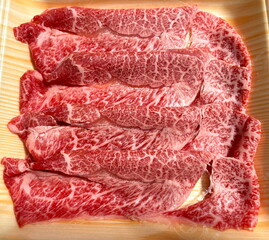 高級な牛肉のスライス