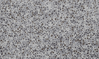 Abstract gray terrazzo marble with scattered dark and light specks.