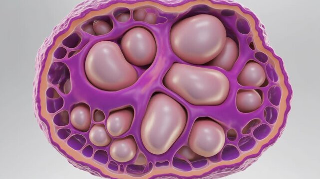 3D CGI Render of Human Adrenal Gland Structure