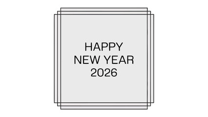 Happy New Year 2026 Greeting Card: A simple and elegant greeting, presenting the promise of a fresh start and new opportunities.