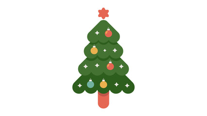 Festive Spruce: A vibrantly decorated spruce tree stands, adorned with ornaments and a star, ready to bring holiday cheer.