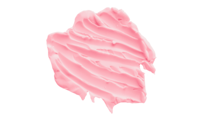 Pink clay texture on transparent background.