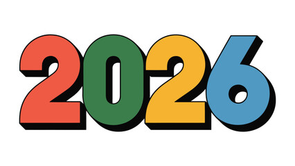 A Glimpse into the Future: 2026: Bold, colorful numbers boldly proclaim the year 2026, offering a glimpse into the future.