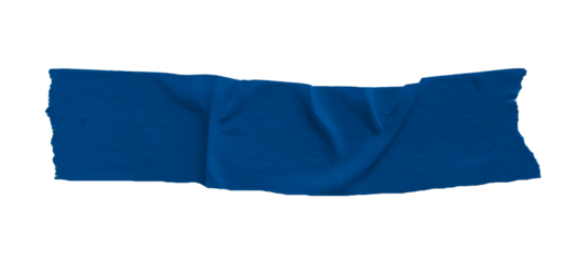 Blue masking tape, plastic scotch, on a transparent background.