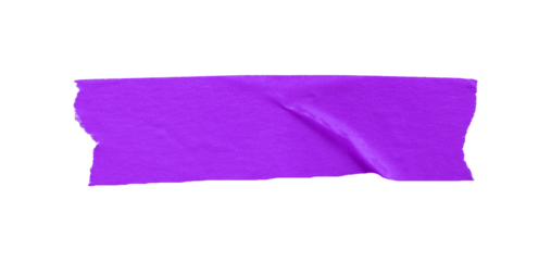 Purple masking tape, plastic scotch tape on a transparent background.