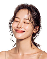 A woman with long brown hair and a smile on her face