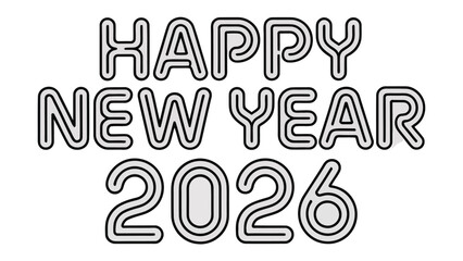Happy New Year 2026: A minimalist greeting card design that announces the arrival of a fresh beginning and new opportunities