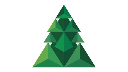 Geometric Christmas Tree: An elegant illustration of a Christmas tree constructed from geometric shapes, embodying simplicity and festive cheer.