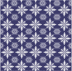 Snowflake Pattern on Blue Background