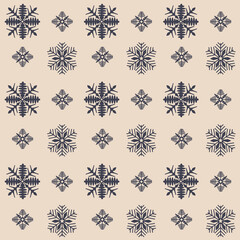 Snowflake Pattern on Beige Background