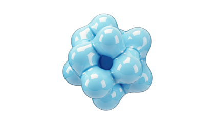 Abstract Blue Sphere Structure Isolated on White