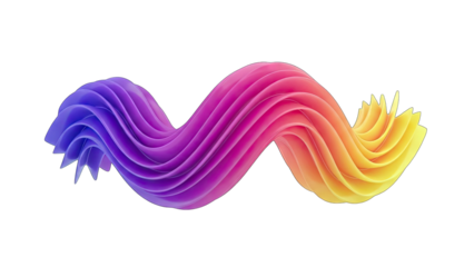 Abstract Gradient Wave Flowing on White Background