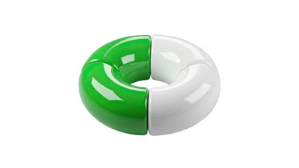 Abstract Green and White Ring on White Background