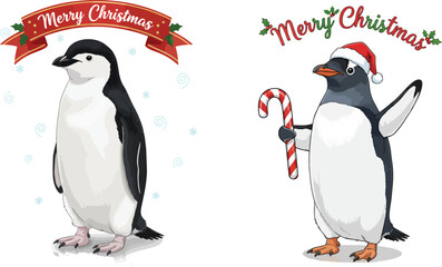 Obraz premium penguin illustration silhouette on white background