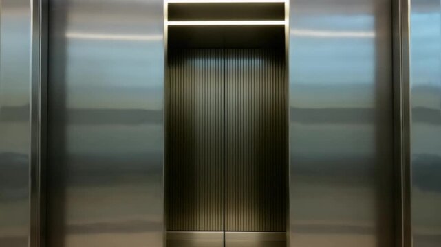open elevator door metal interior modern building video