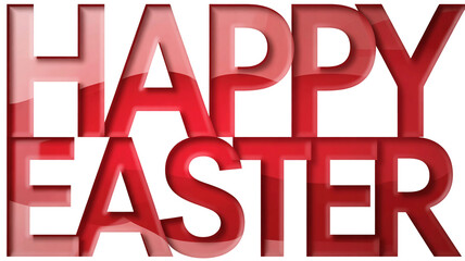 Stunning bold red typography wishing everyone a vibrant and joyful Happy Easter celebration announcement isolated on white background