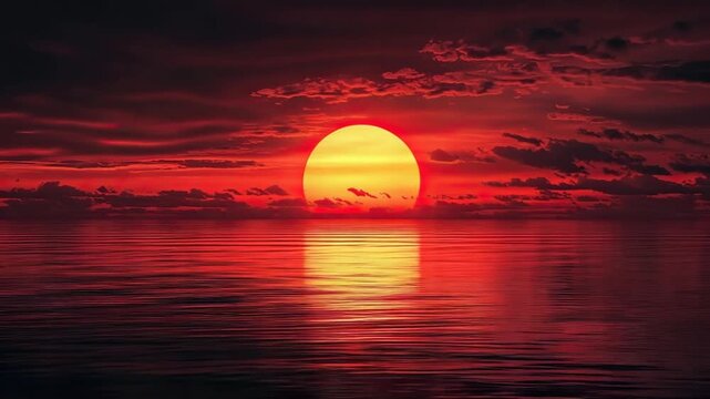 vibrant scenic red sunset landscape video