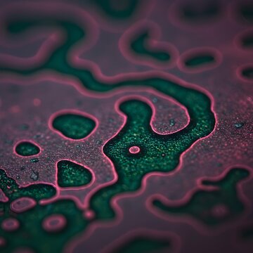 Ultra-Macro Spectrum of Obscuro Texture: A Vibrant Display of Fluid Organic Patterns, Mysterious Shadows, and Ethereal Radiant Light Interplay Enigmatically.