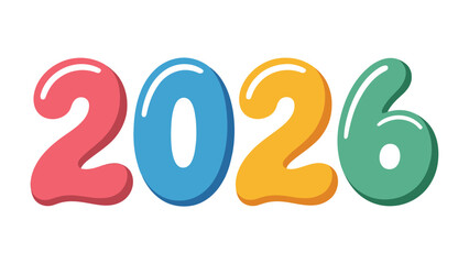 Numeral 2026: Playful and vibrant numerical representation of the year 2026, ideal for themes of future planning, new year celebrations, or forward-thinking projects. 