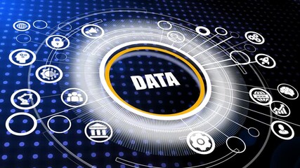 Data Concept for Digital Information Processing. Business, Technology, Internet and Network Concept.