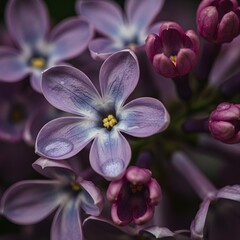 Ethereal Lilacs Unveiled: A Macro Journey Through Abstract Dewdrops and Blurred Petals that Embrace Soft, Upscale Natural Elegance in Nature
