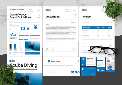 Blue And Black Brand Guidline Scuba Diving