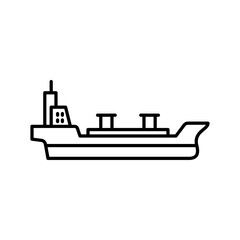 Obraz premium Oil tanker ship outline icon. tanker ship black line illustration.