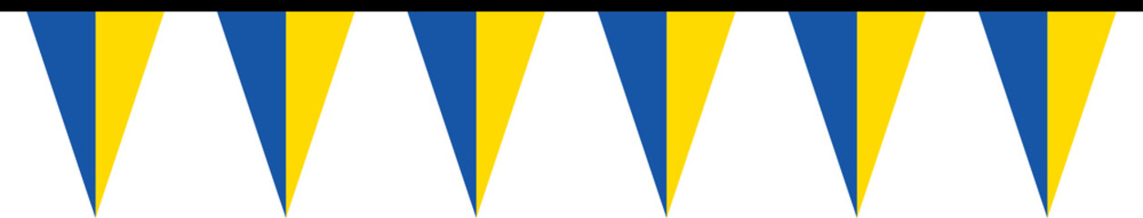 Seamless flag of Ukraine party bunting border. Flat design illustration.	
