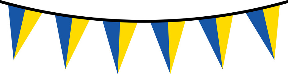 Seamless flag of Ukraine party bunting border. Flat design illustration.	

