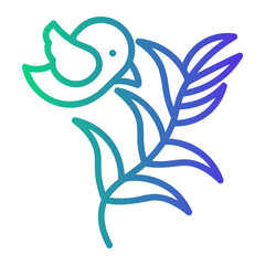 bird Line Gradient Icon