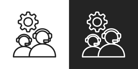 Adaptability Icon In Black And White Line Style