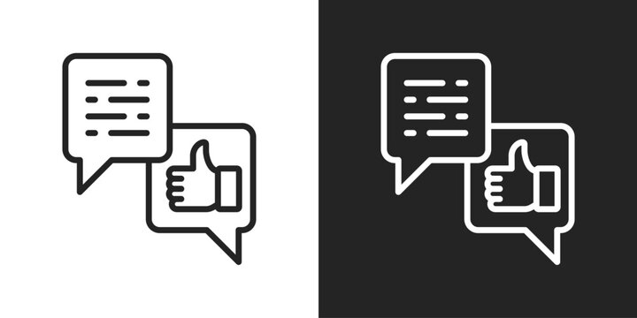 Business Strategy Icon In Black And White Line Style