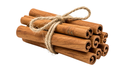 Bunch of cinnamon sticks tied with twine
