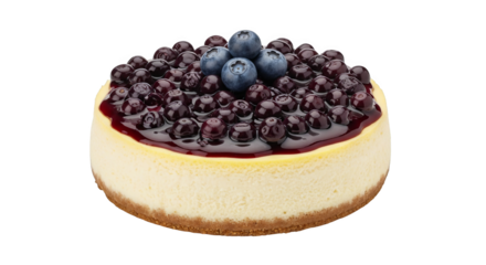 Blueberry cheesecake with fresh blueberries and blueberry compote