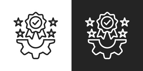 Reliability Icon In Black And White Line Style