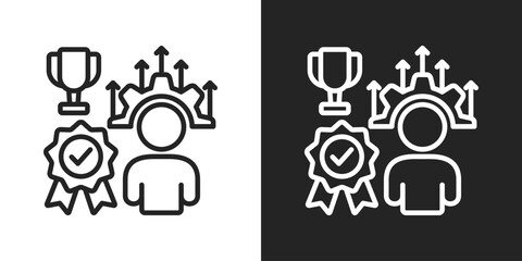 Excellence Icon In Black And White Line Style