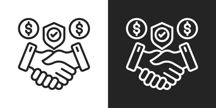 Integrity Icon In Black And White Line Style