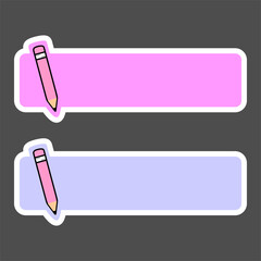 Colorful Pencil Shaped Label name and text input