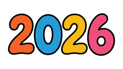 Countdown to 2026: A vibrant and colorful depiction of the year 2026, conveying anticipation, marking a future milestone, and adding a touch of playful optimism.
